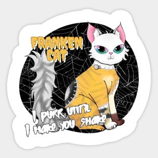 Frankencat, the purrfect Halloween pet Sticker